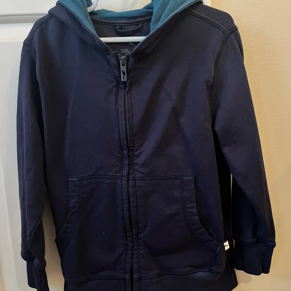 Tommy Bahama Boys Navy Blue Zip Up Hoodie Sweatshirt S 5/6